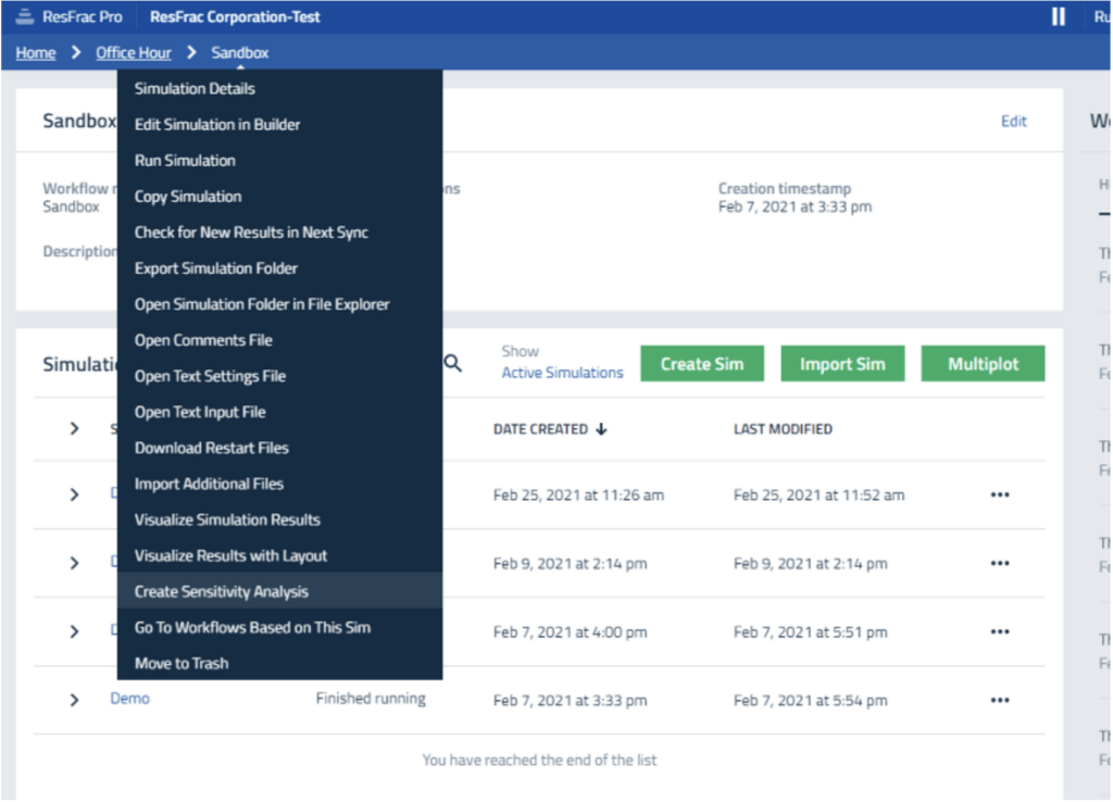 Create sensitivity analysis